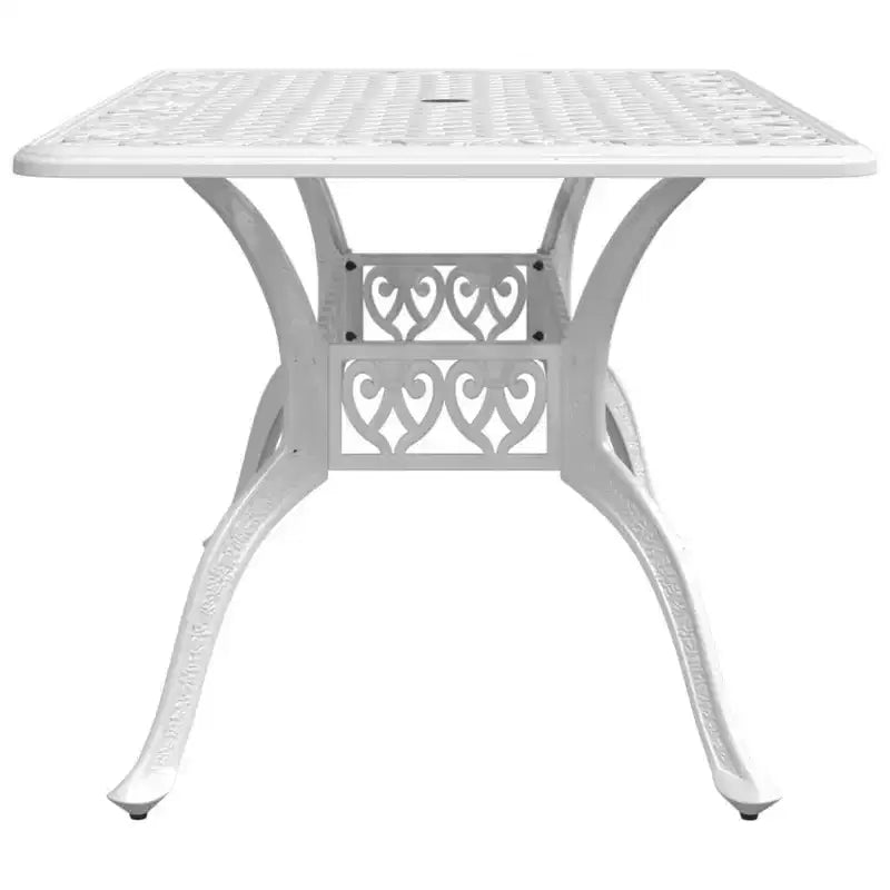 vidaXL Tavolo da giardino bianco in alluminio pressofuso 150x90x72 cm Robusto