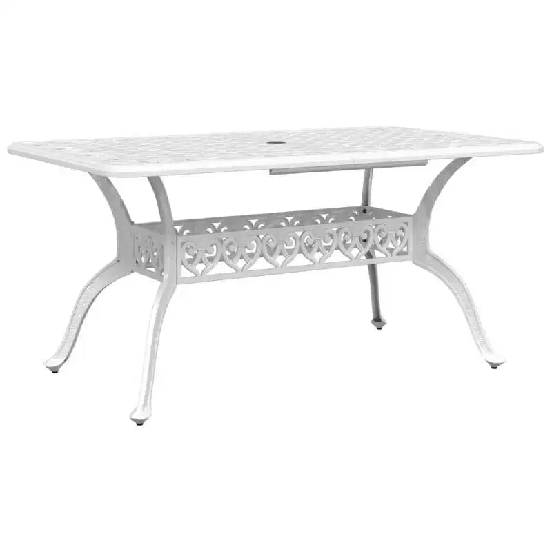 vidaXL Tavolo da giardino bianco in alluminio pressofuso 150x90x72 cm Robusto
