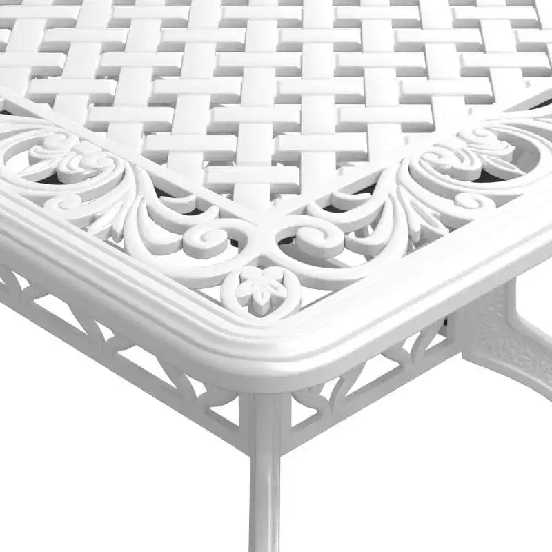 vidaXL Tavolo da giardino bianco in alluminio pressofuso 150x90x72 cm Robusto