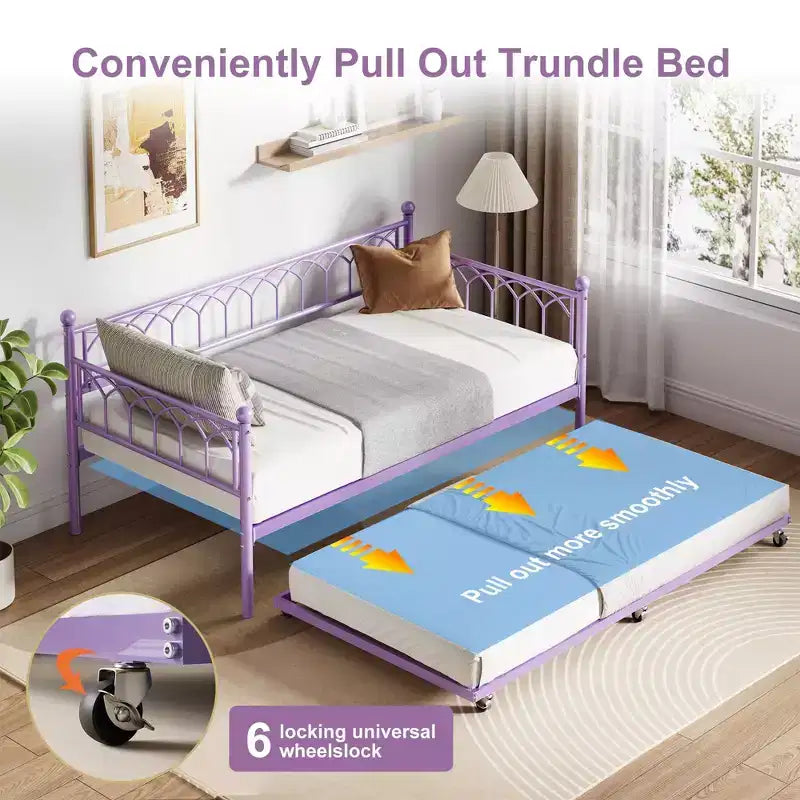 COZONY Letto Divano con Letto Estraibile con Stazione di Ricarica e Luci LED RGB, Struttura Letto Divano, Doghe in Acciaio Resistente, Design Salvaspazio, Facile Montaggio
