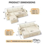 Dyonery Divano Letto a 3 Posti 81" con Letto Estraibile, Divano Letto Componibile a L con Chaise Longue Reversibile con Contenitore