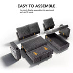Dyonery Divano Letto a 3 Posti 81" con Letto Estraibile, Divano Letto Componibile a L con Chaise Longue Reversibile con Contenitore
