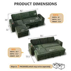 Dyonery Divano Letto a 3 Posti 81" con Letto Estraibile, Divano Letto Componibile a L con Chaise Longue Reversibile con Contenitore