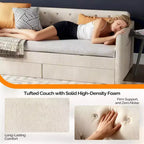 Letto a una piazza e mezza Karl Home Gray Twin Daybed con rivestimento in ciniglia e cassetti portaoggetti