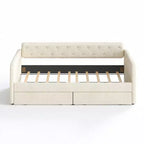 Letto a una piazza e mezza Karl Home Gray Twin Daybed con rivestimento in ciniglia e cassetti portaoggetti