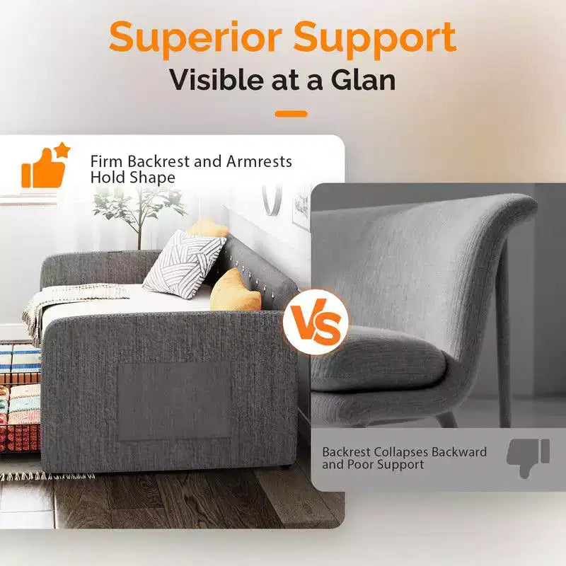 Letto a una piazza e mezza Karl Home Gray Twin Daybed con rivestimento in ciniglia e cassetti portaoggetti