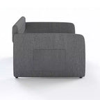 Letto a una piazza e mezza Karl Home Gray Twin Daybed con rivestimento in ciniglia e cassetti portaoggetti