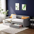 Karl Home Gray Twin Daybed Chenille Upholstered Guest Bed Sofa Bed with Storage Drawers