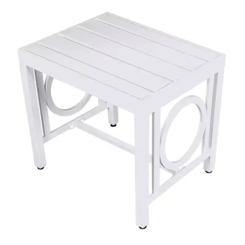 HomeRoots 16 White Metal Outdoor Side Table