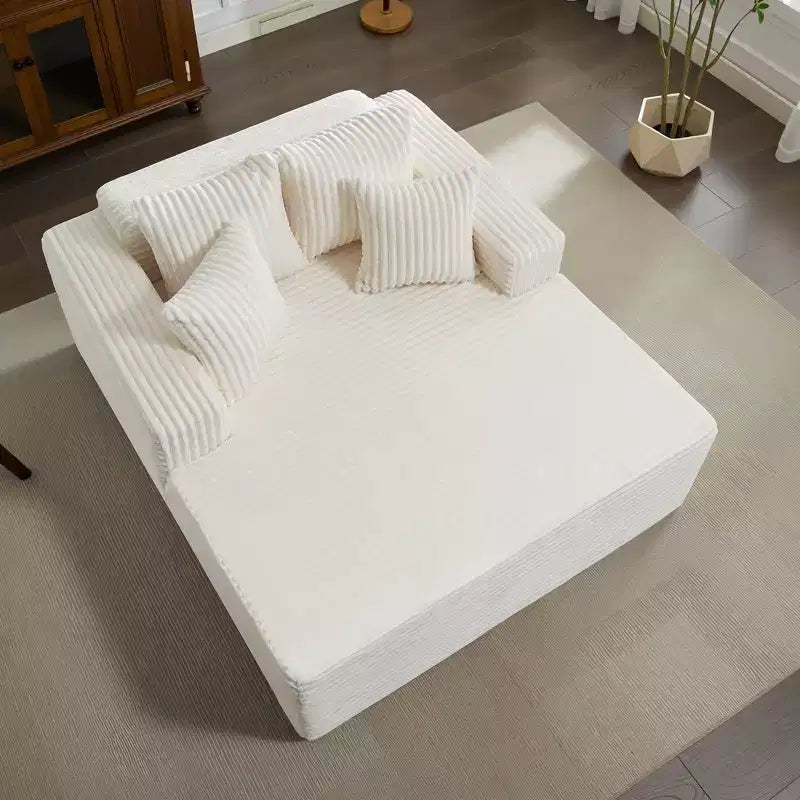 Recliner Sofa Bed with Pillows and Armrests, Indoor Adjustable Sleeper Chair Convertible Bed for Living Room and Small Spaces
