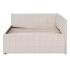 Divano letto angolare imbottito Luxystar Full Size con letto estraibile a scomparsa e porte USB