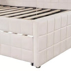 Divano letto angolare imbottito Luxystar Full Size con letto estraibile a scomparsa e porte USB