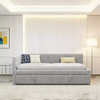 Divano letto angolare imbottito Luxystar Full Size con letto estraibile a scomparsa e porte USB