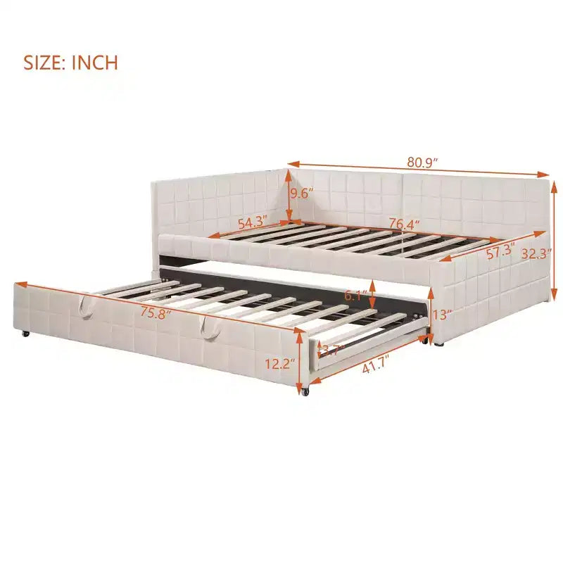 Divano letto angolare imbottito Luxystar Full Size con letto estraibile a scomparsa e porte USB