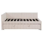 Divano letto angolare imbottito Luxystar Full Size con letto estraibile a scomparsa e porte USB