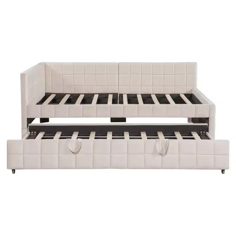 Divano letto angolare imbottito Luxystar Full Size con letto estraibile a scomparsa e porte USB