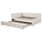 Divano letto angolare imbottito Luxystar Full Size con letto estraibile a scomparsa e porte USB