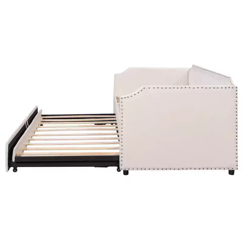 Divano letto imbottito Luxystar Twin to King con letto estraibile a scomparsa per soggiorno