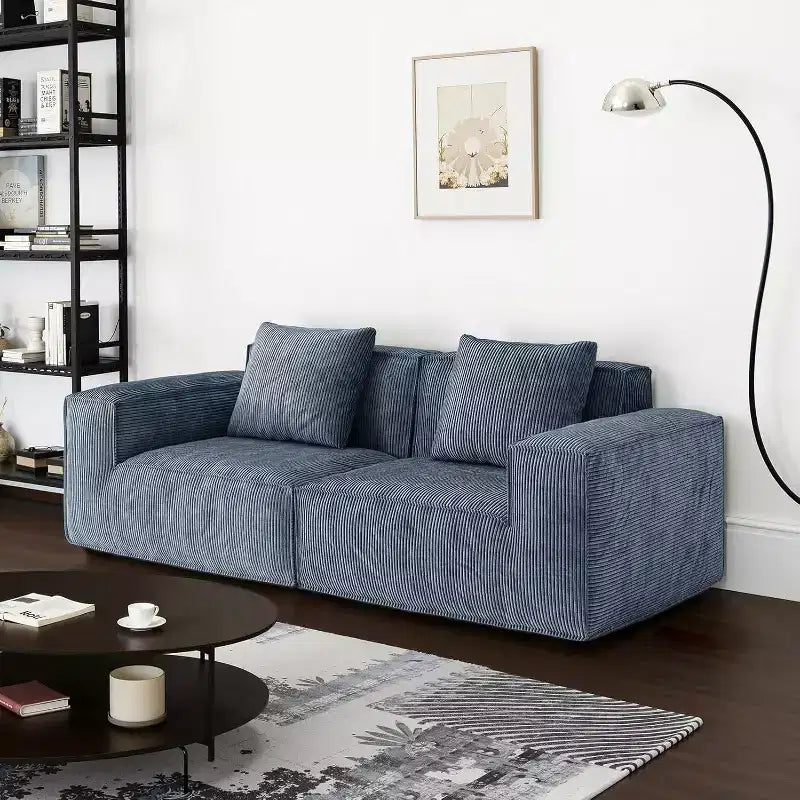 Sectional Cloud Couch, Convertible Tofu Block Sofa Floor Sofa Bed Armrest Comfy Sleeper Sofa, for Living Room Bedroom