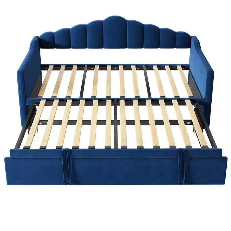 Struttura letto a giorno singola Whisen con letto estraibile a scomparsa ad altezza regolabile, 2 tasche laterali