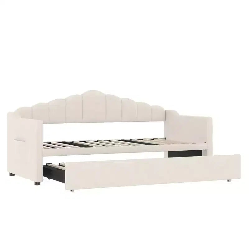 Struttura letto a giorno singola Whisen con letto estraibile a scomparsa ad altezza regolabile, 2 tasche laterali