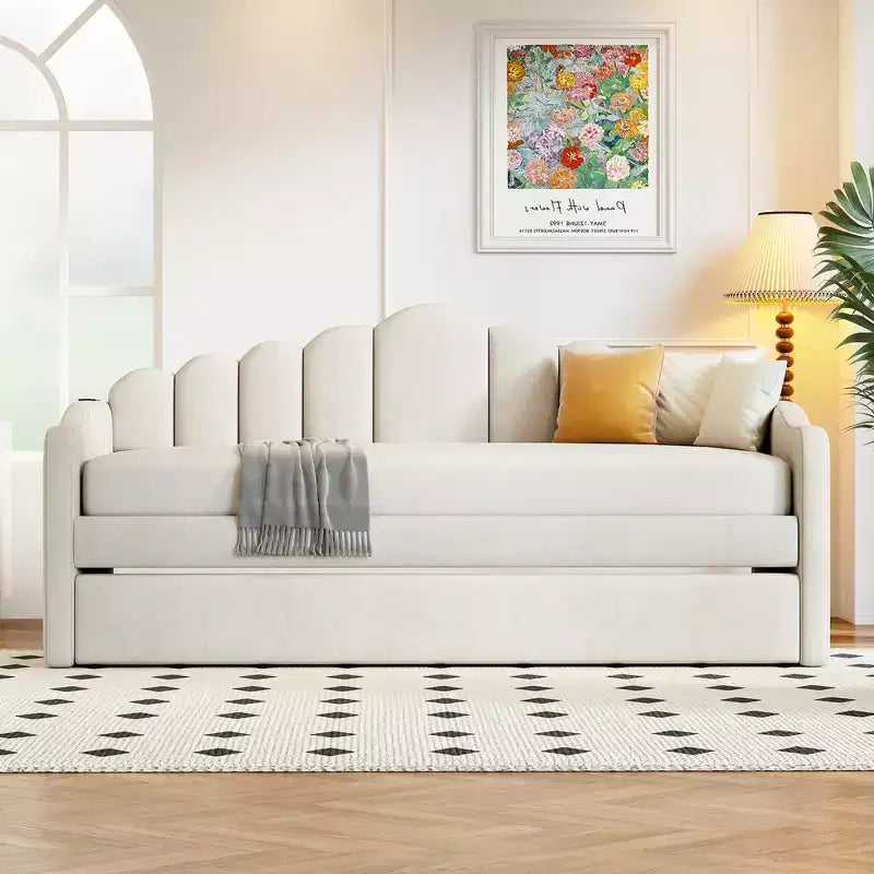Whisen Struttura Divano Letto Singolo Imbottito, Divano Letto in Velluto con Letto Estraibile