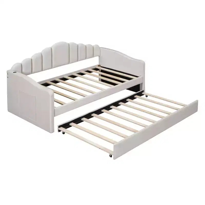 Whisen Struttura Divano Letto Singolo Imbottito, Divano Letto in Velluto con Letto Estraibile