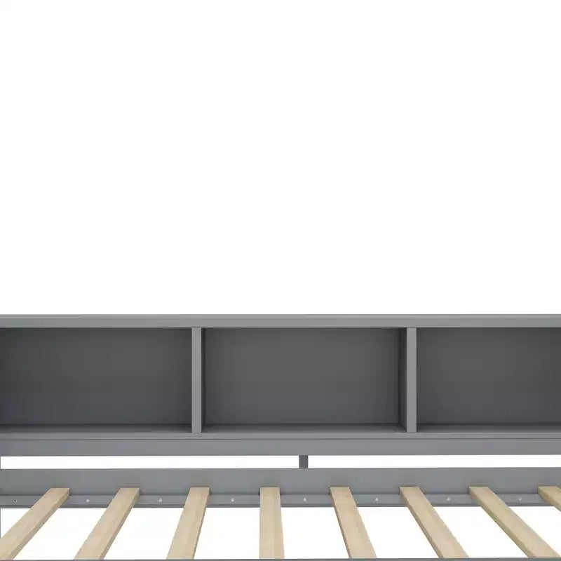 Divano letto singolo/matrimoniale con letto estraibile, struttura in legno con scrivania, cassetti portaoggetti e mensole, nessuna molla a scatola necessaria - ModernLuxe