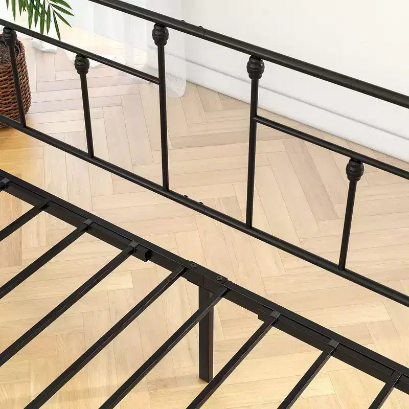 MAYEERTY Letto a Divano Singolo in Metallo con Rete Estraibile, Letto 2 in 1, Salvaspazio per Camera degli Ospiti e Soggiorno, Nero
