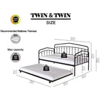 Divano letto singolo con letto estraibile, Divano letto in metallo con letto estraibile singolo, Divano letto con supporto a doghe in metallo, Divano letto industriale, Nessuna necessità di rete a molle