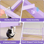 Divano letto singolo viola con letto estraibile, supporto in acciaio premium, salvaspazio per soggiorno, camera da letto, camera degli ospiti