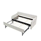 Struttura letto a giorno imbottita matrimoniale Zeus & Ruta con letto estraibile per camera da letto, soggiorno, camera degli ospiti