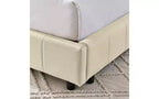 Lettino da giorno matrimoniale in velluto TUYOHW Mid-Century, divano letto imbottito con struttura in legno di eucalipto, letto trapuntato con testiere