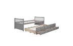 TUYOHW Letto da Giorno Twin Size, Struttura Letto Divano con Letto Estraibile e 3 Cassetti, Letto Contenitore Multifunzione, Struttura Letto a Piattaforma in Legno