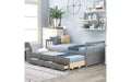TUYOHW Letto da Giorno Twin Size, Struttura Letto Divano con Letto Estraibile e 3 Cassetti, Letto Contenitore Multifunzione, Struttura Letto a Piattaforma in Legno