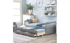 TUYOHW Letto da Giorno Twin Size, Struttura Letto Divano con Letto Estraibile e 3 Cassetti, Letto Contenitore Multifunzione, Struttura Letto a Piattaforma in Legno