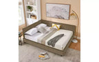 Divano letto in velluto TUYOHW Mid-Century, struttura del divano letto imbottito con piattaforma in legno di eucalipto, letto matrimoniale trapuntato con testiere