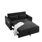 Divano Letto, Velluto, Porta USB, Divano Estraibile con 2 Tasche Laterali e 2 Cuscini per Soggiorno Camera da Letto Piccoli Spazi