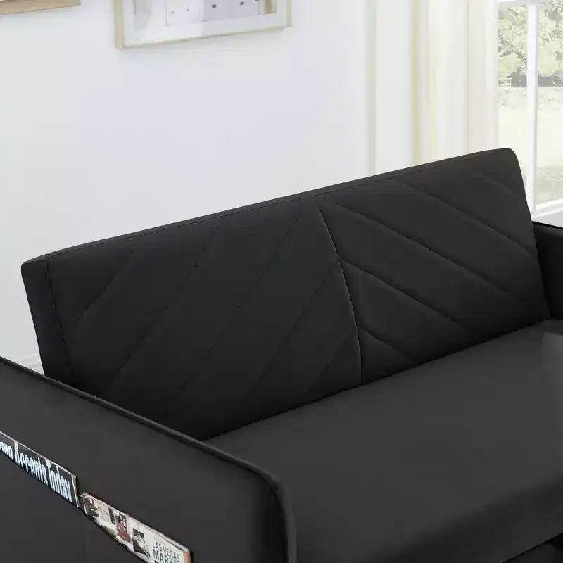 Divano Letto, Velluto, Porta USB, Divano Estraibile con 2 Tasche Laterali e 2 Cuscini per Soggiorno Camera da Letto Piccoli Spazi