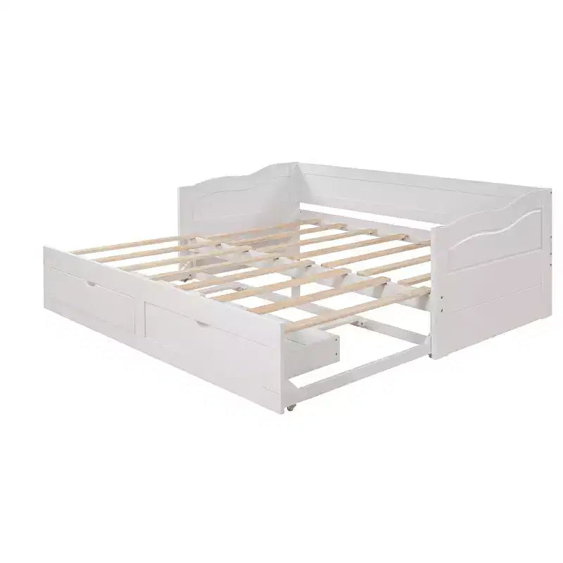Luxystar Moderno Divano Letto in Legno con Letto Estraibile e 2 Cassetti Contenitori per il Soggiorno