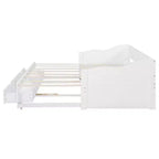 Luxystar Moderno Divano Letto in Legno con Letto Estraibile e 2 Cassetti Contenitori per il Soggiorno