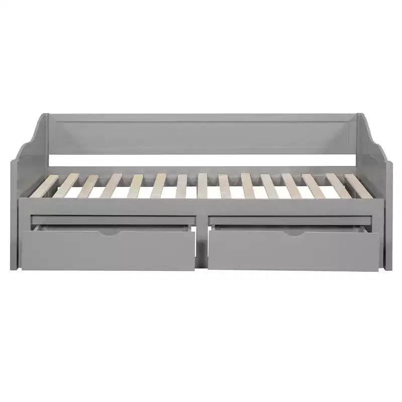 Luxystar Moderno Divano Letto in Legno con Letto Estraibile e 2 Cassetti Contenitori per il Soggiorno
