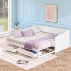 Luxystar Moderno Divano Letto in Legno con Letto Estraibile e 2 Cassetti Contenitori per il Soggiorno