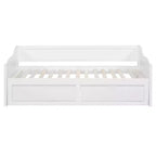 Luxystar Moderno Divano Letto in Legno con Letto Estraibile e 2 Cassetti Contenitori per il Soggiorno