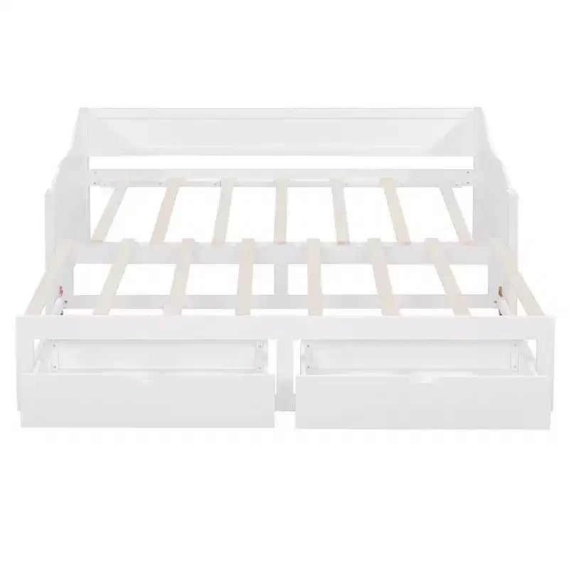 Luxystar Moderno Divano Letto in Legno con Letto Estraibile e 2 Cassetti Contenitori per il Soggiorno