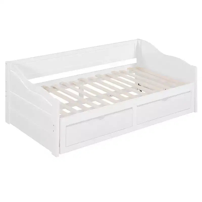 Luxystar Moderno Divano Letto in Legno con Letto Estraibile e 2 Cassetti Contenitori per il Soggiorno