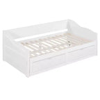 Luxystar Moderno Divano Letto in Legno con Letto Estraibile e 2 Cassetti Contenitori per il Soggiorno