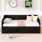 Luxystar Moderno Divano Letto in Legno con Letto Estraibile e 2 Cassetti Contenitori per il Soggiorno