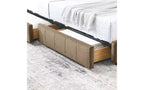 TUYOHW Divano-letto imbottito in velluto in stile Mid-Century con 2 cassetti, Struttura letto matrimoniale in legno di eucalipto con contenitore per camera da letto e soggiorno