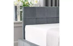 TUYOHW Divano-letto imbottito in velluto in stile Mid-Century con 2 cassetti, Struttura letto matrimoniale in legno di eucalipto con contenitore per camera da letto e soggiorno